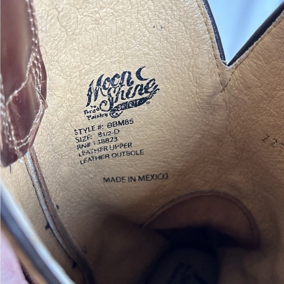 Brad Paisley Moonshine Spirit Crazy Horse Leather Western Boots Mens Size 8.5 D - Picture 10 of 11